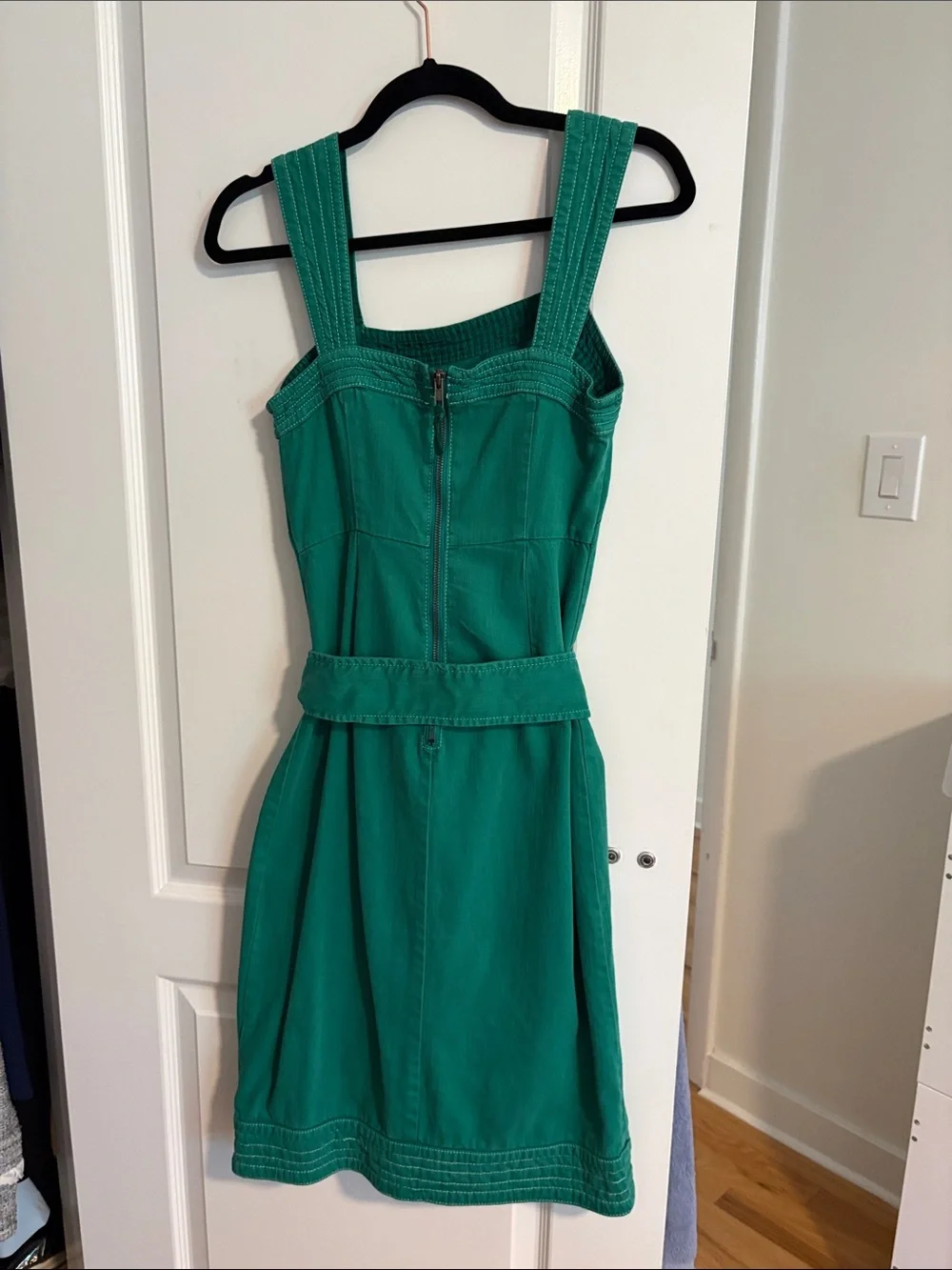 Maeve Emerald Green Button-Front Midi Dress - Picture 3 of 5